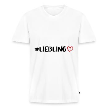 Darling heart - Men's Premium Organic T-shirt with V-neck - white - Front - Nico (187cm)
