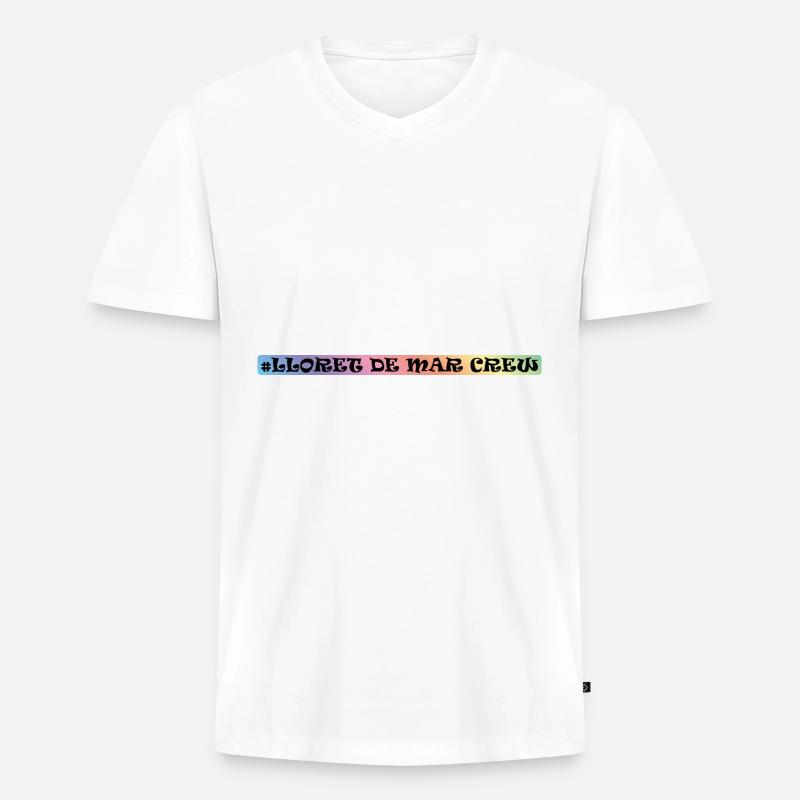 Lloret De Mar Crew - Männer Premium Bio T-Shirt mit V-Ausschnitt - Weiß