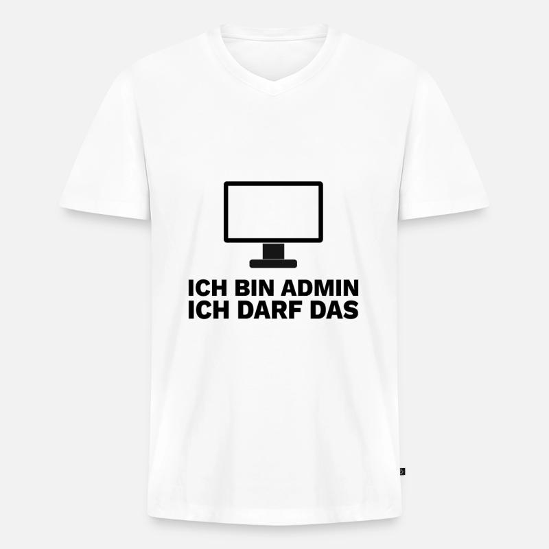 Programmierer Root Administrator - Männer Premium Bio T-Shirt mit V-Ausschnitt - Weiß