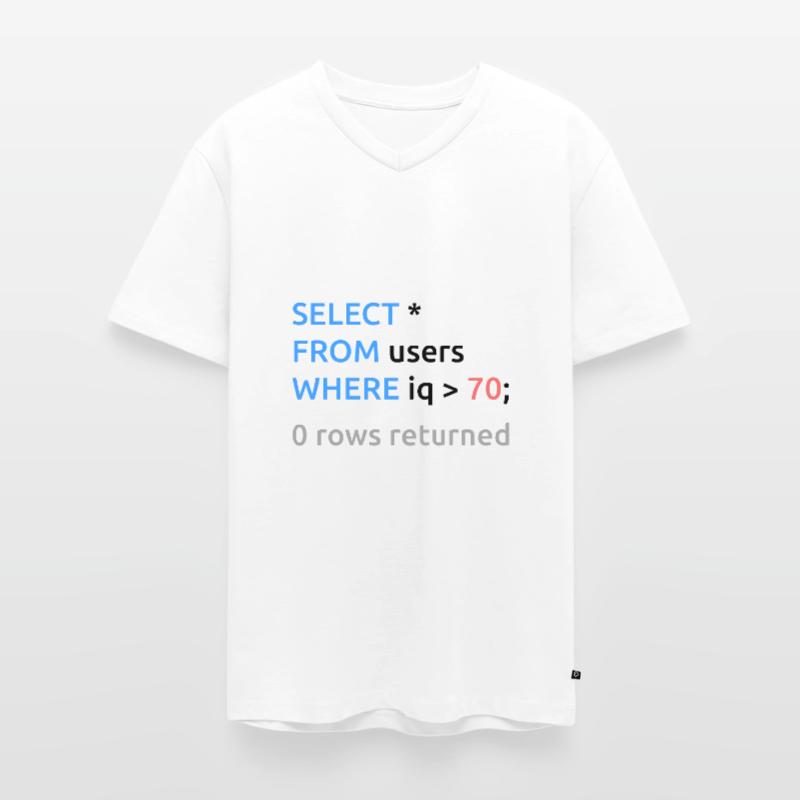 Programmeur Admin Drôle Code SQL T-shirt encolure en V Premium bio Homme