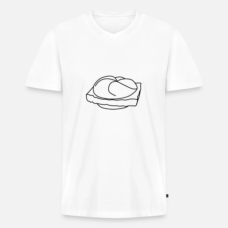 Leberkäse Leberkas Brötchen Fleischkäse - Männer Premium Bio T-Shirt mit V-Ausschnitt - Weiß