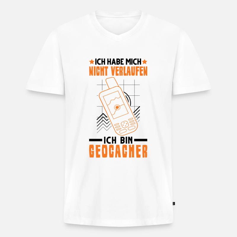 Geocache Geocaching GPS-Tracker Geschenk - Männer Premium Bio T-Shirt mit V-Ausschnitt - Weiß