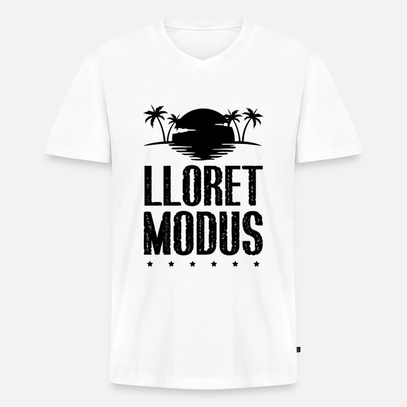 Lloret De Mar Modus - Männer Premium Bio T-Shirt mit V-Ausschnitt - Weiß