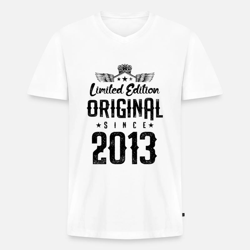 2013 limited edition - Männer Premium Bio T-Shirt mit V-Ausschnitt - Weiß