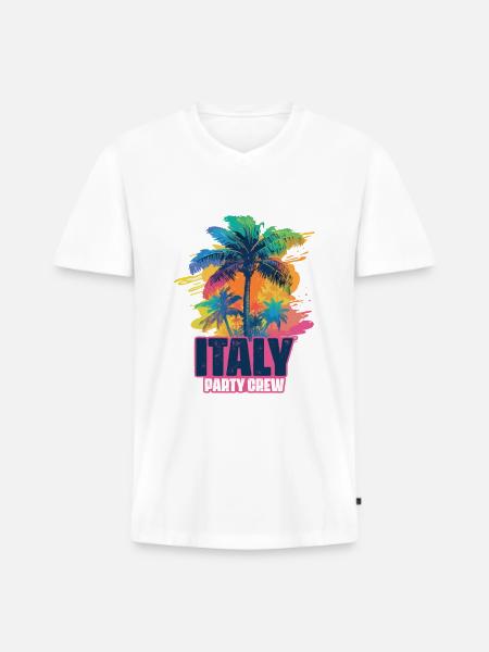Italy Party Crew Holidays - Men's Premium Organic T-shirt with V-neck - white