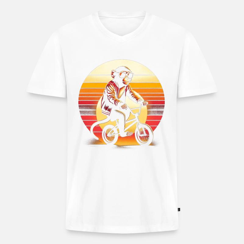 Affe BMX - Männer Premium Bio T-Shirt mit V-Ausschnitt - undefined
