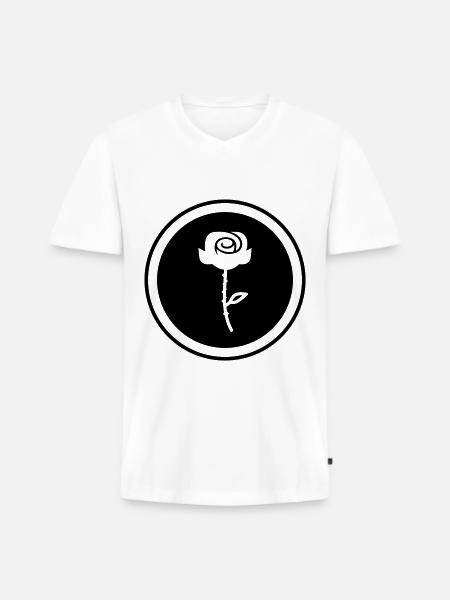 Rose Symbol - Männer Premium Bio T-Shirt mit V-Ausschnitt - Weiß