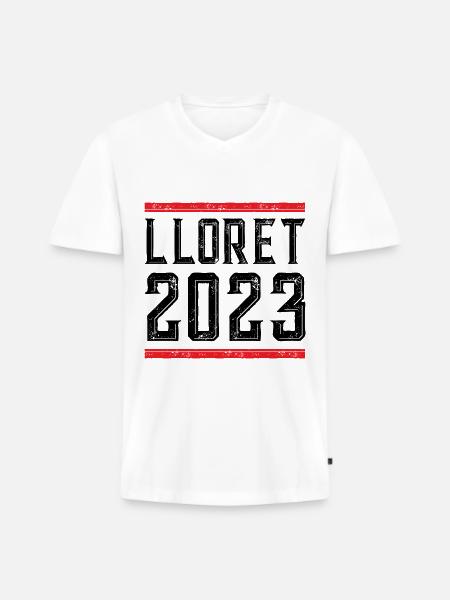 Lloret De Mar 2023 - Men's Premium Organic T-shirt with V-neck - white