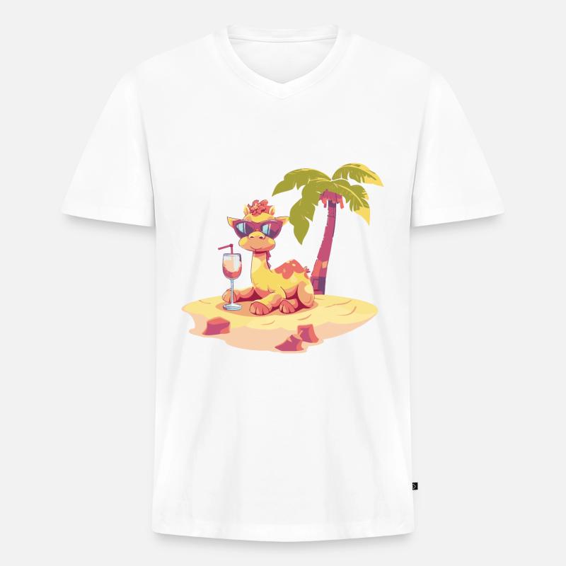 Kamel Sommer Strand Urlaub - Männer Premium Bio T-Shirt mit V-Ausschnitt - Weiß