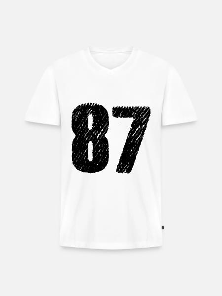87 Number jersey - Men's Premium Organic T-shirt with V-neck - white