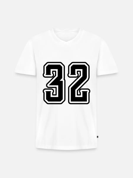 Symbole numérique 32 - T-shirt encolure en V Premium bio Homme - blanc