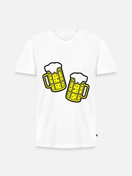 Beer Symbol Booze - Men's Premium Organic T-shirt with V-neck - white