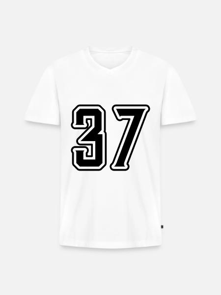 Symbole numérique 37 - T-shirt encolure en V Premium bio Homme - blanc