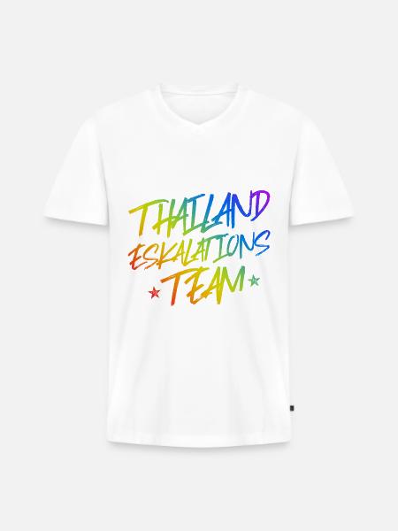 Thailand Escalation - Men's Premium Organic T-shirt with V-neck - white