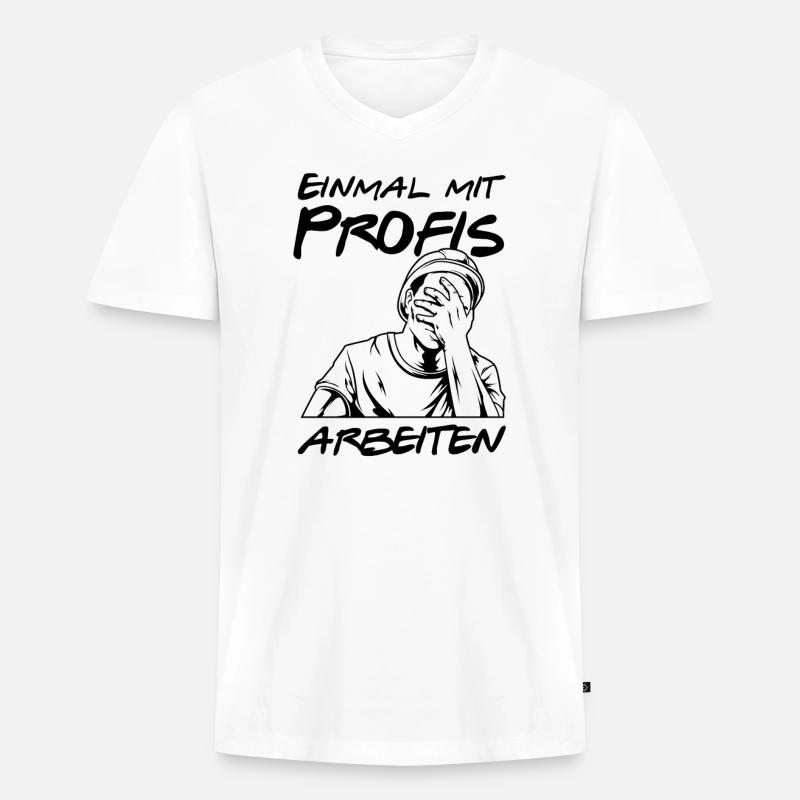 Heimwerker Handwerker - Männer Premium Bio T-Shirt mit V-Ausschnitt - Weiß