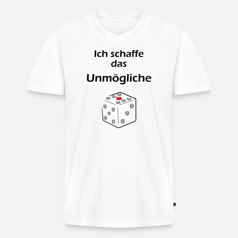 Ich schaffe das Unmögliche - Männer Premium Bio T-Shirt mit V-Ausschnitt - Weiß