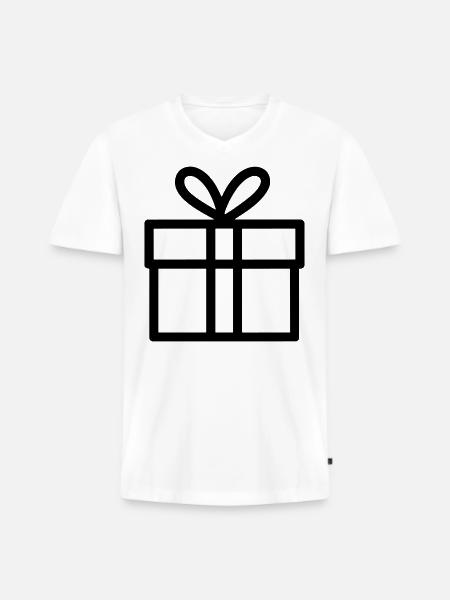 Small Gift Box - Men's Premium Organic T-shirt with V-neck - white