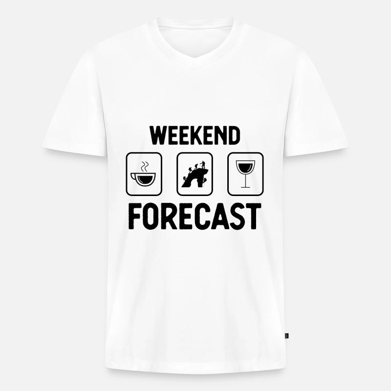 Wochenendprognose - - Männer Premium Bio T-Shirt mit V-Ausschnitt - Weiß
