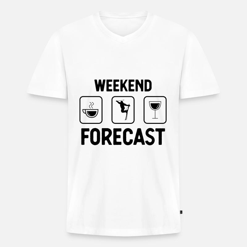 Wochenendprognose - - Männer Premium Bio T-Shirt mit V-Ausschnitt - Weiß
