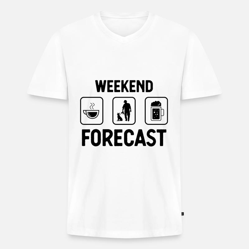 Wochenendprognose 1 - (2) - Männer Premium Bio T-Shirt mit V-Ausschnitt - Weiß