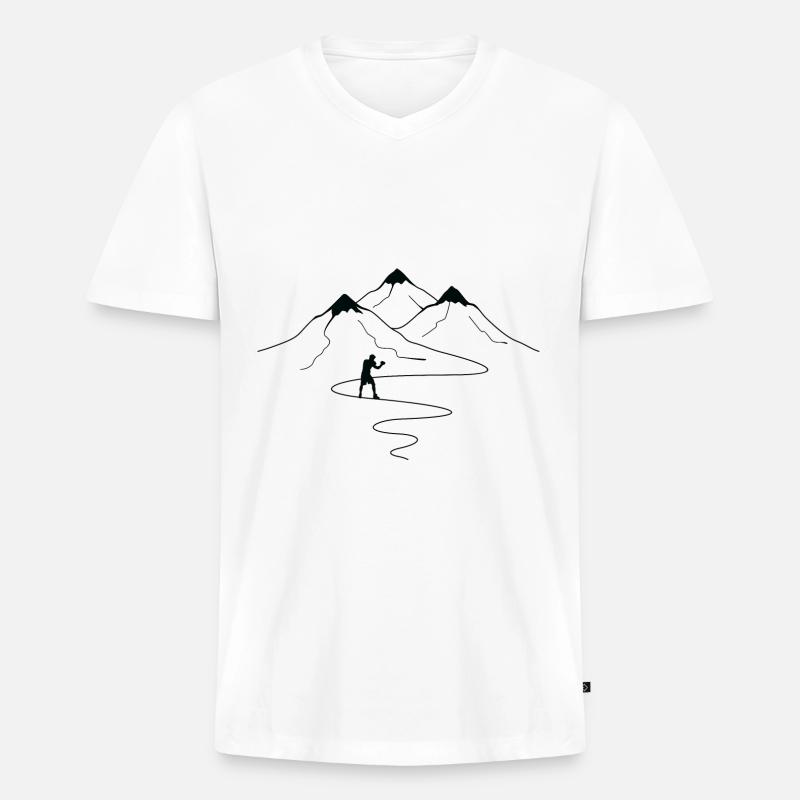 Berg 2 Boxen - Bo - Männer Premium Bio T-Shirt mit V-Ausschnitt - Weiß