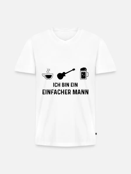 Ich bin ein Einfacher Mann - - Männer Premium Bio T-Shirt mit V-Ausschnitt - Weiß