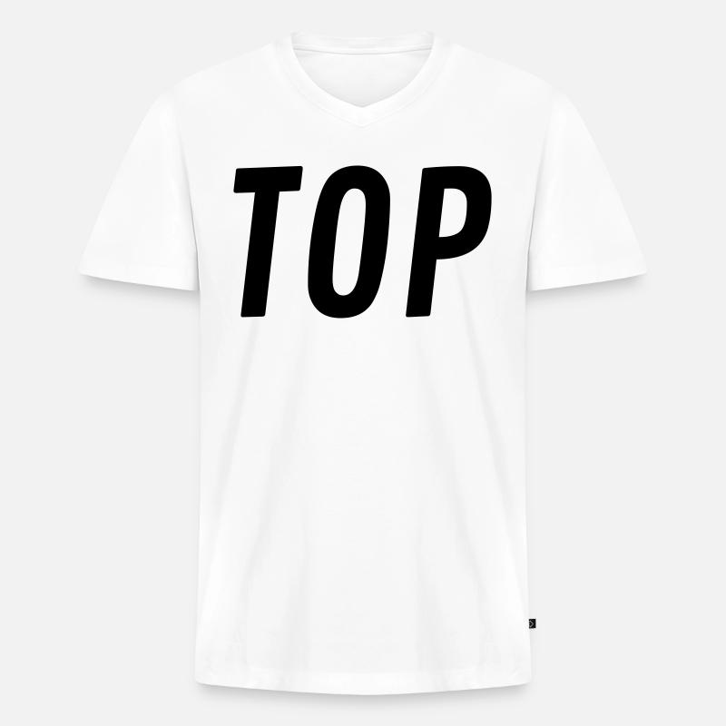 TOP Geschenk - Männer Premium Bio T-Shirt mit V-Ausschnitt - Weiß