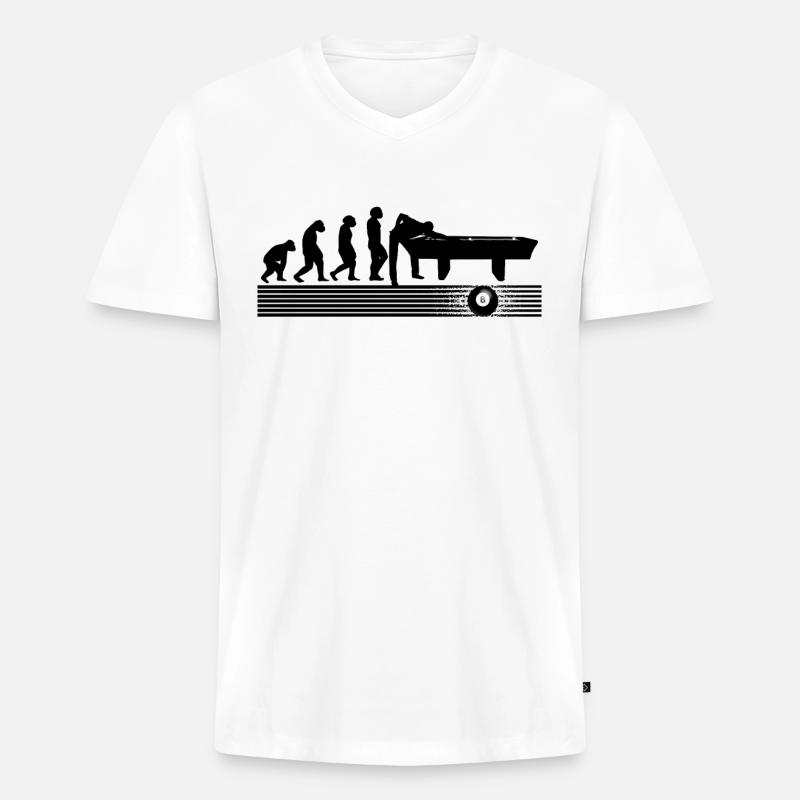 Snooker Evolution Billardtisch Billardkugeln Pool - Männer Premium Bio T-Shirt mit V-Ausschnitt - Weiß