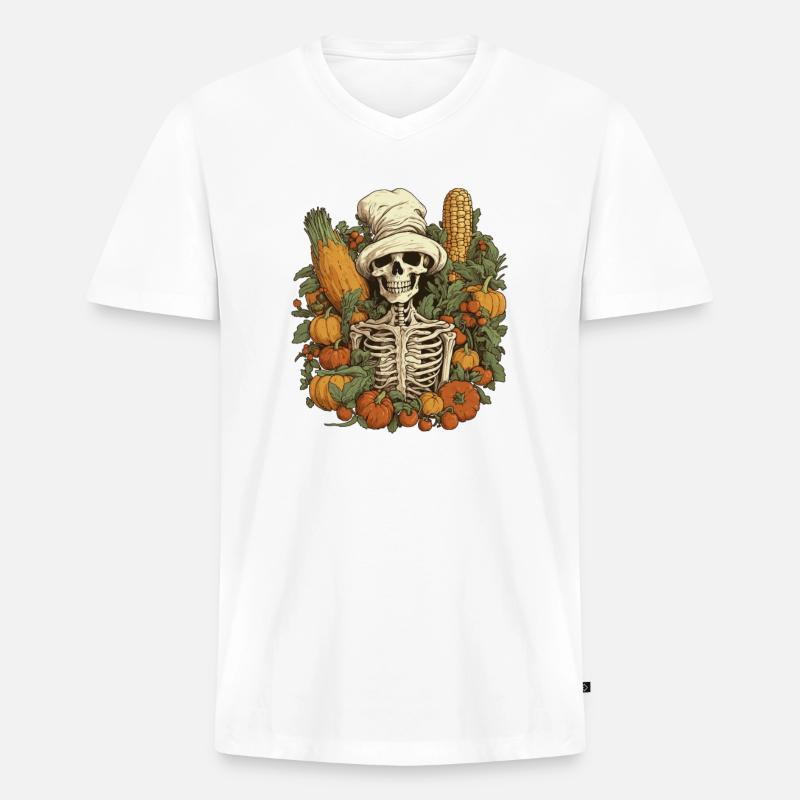 Gärtnerin Gartenpflanzen Vegetarier-Gärtner - Männer Premium Bio T-Shirt mit V-Ausschnitt - Weiß