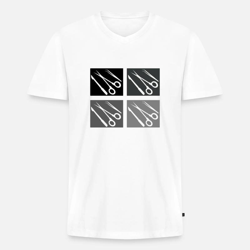 Chirurgisch-technischer Assistent Chirurg - Männer Premium Bio T-Shirt mit V-Ausschnitt - Weiß