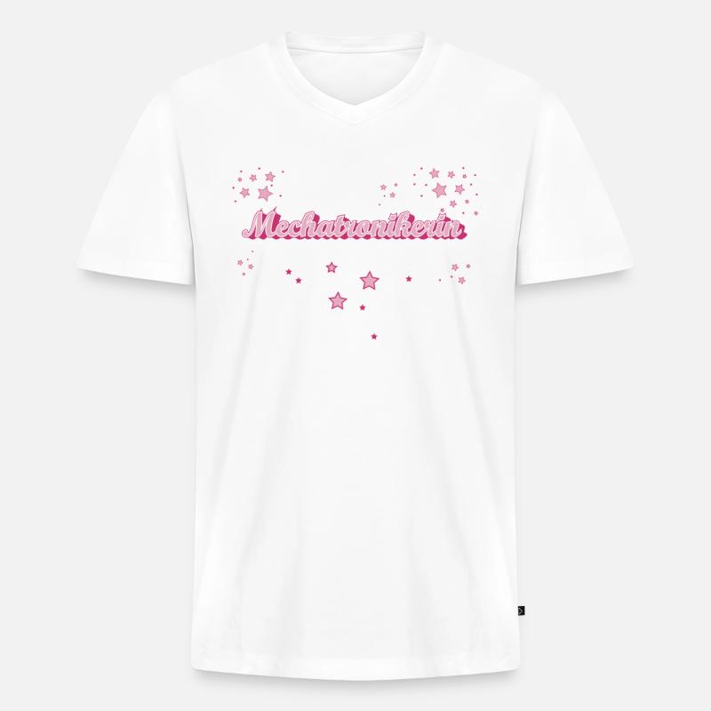 KFZ-Schrauber Abschluss-Geschenk Mechatronikerin - Männer Premium Bio T-Shirt mit V-Ausschnitt - Weiß