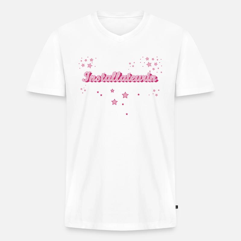 Klempner Abschluss-Geschenk Installateurin - Männer Premium Bio T-Shirt mit V-Ausschnitt - Weiß