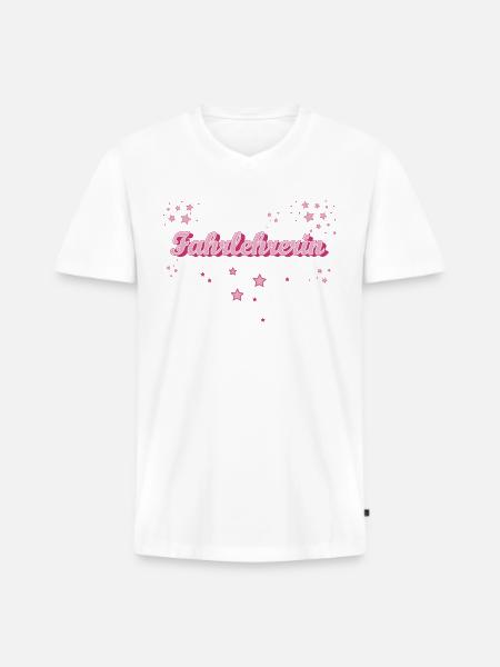 Fahrschule Abschluss-Geschenk Fahrlehrerin - Männer Premium Bio T-Shirt mit V-Ausschnitt - Weiß