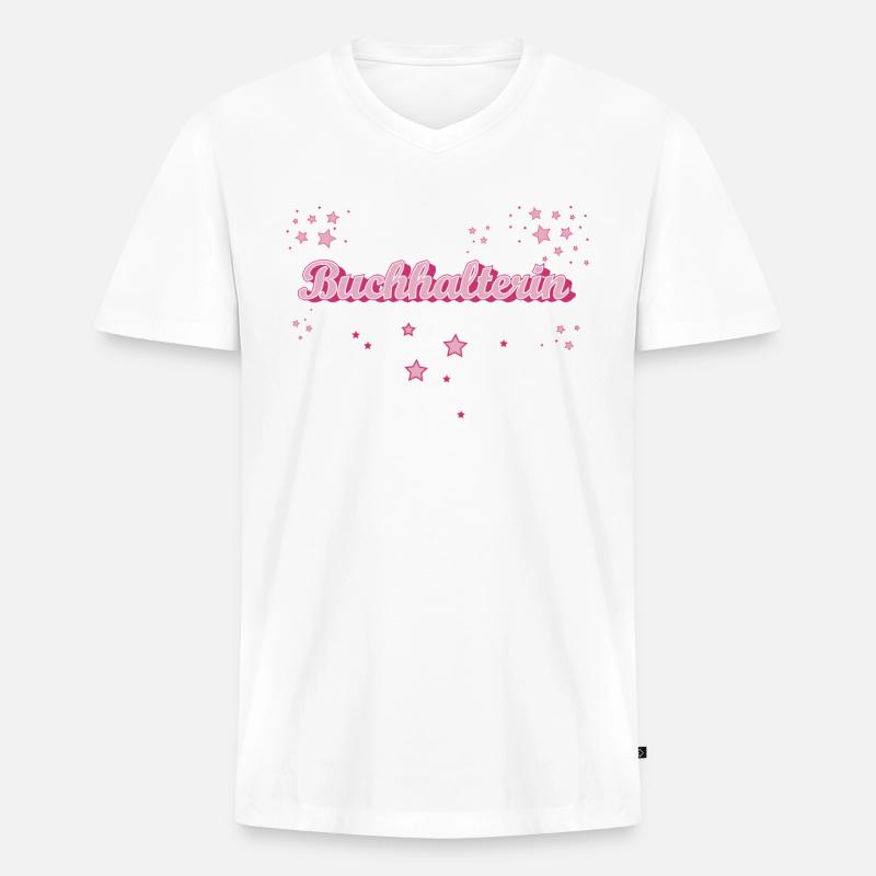 Buchhaltung Abschluss-Geschenk Buchhalterin - Männer Premium Bio T-Shirt mit V-Ausschnitt - Weiß
