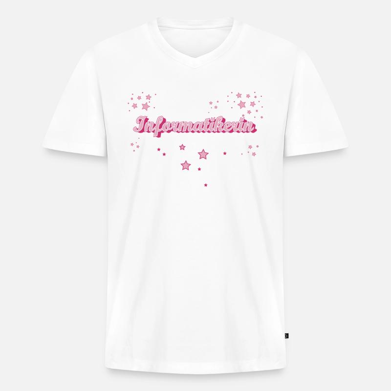 Programmierer Abschluss-Geschenk Informatikerin - Männer Premium Bio T-Shirt mit V-Ausschnitt - Weiß