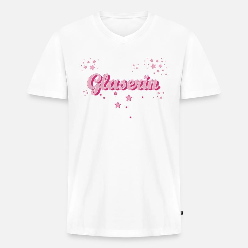 Glaserei Abschluss-Geschenk Glaserin - Männer Premium Bio T-Shirt mit V-Ausschnitt - Weiß