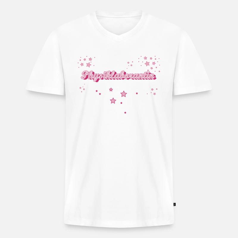 Laborant Abschluss-Geschenk Physiklaborantin - Männer Premium Bio T-Shirt mit V-Ausschnitt - Weiß