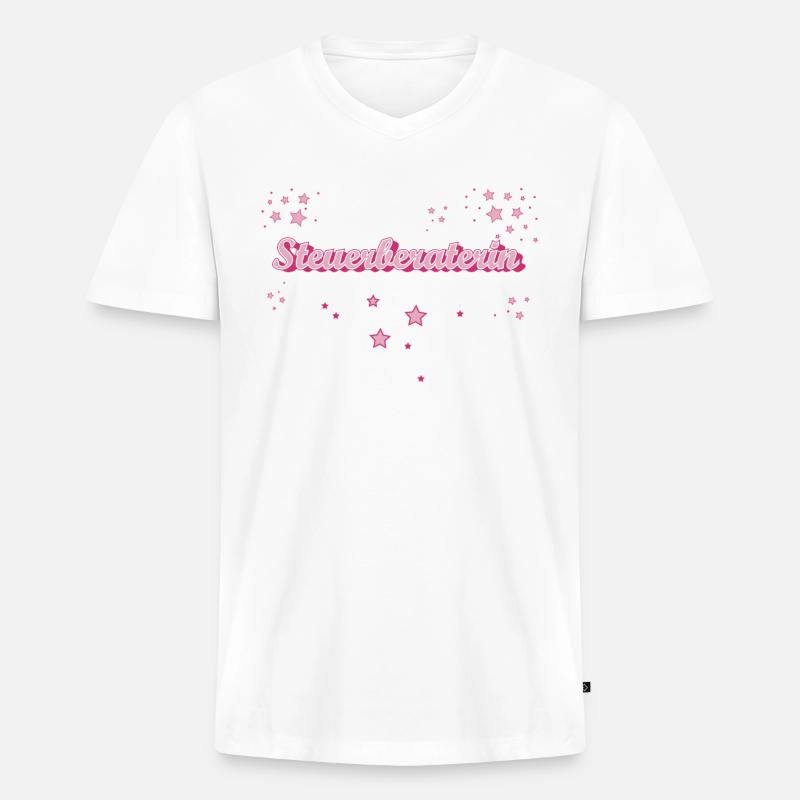 Buchhalter Abschluss-Geschenk Steuerberaterin - Männer Premium Bio T-Shirt mit V-Ausschnitt - Weiß