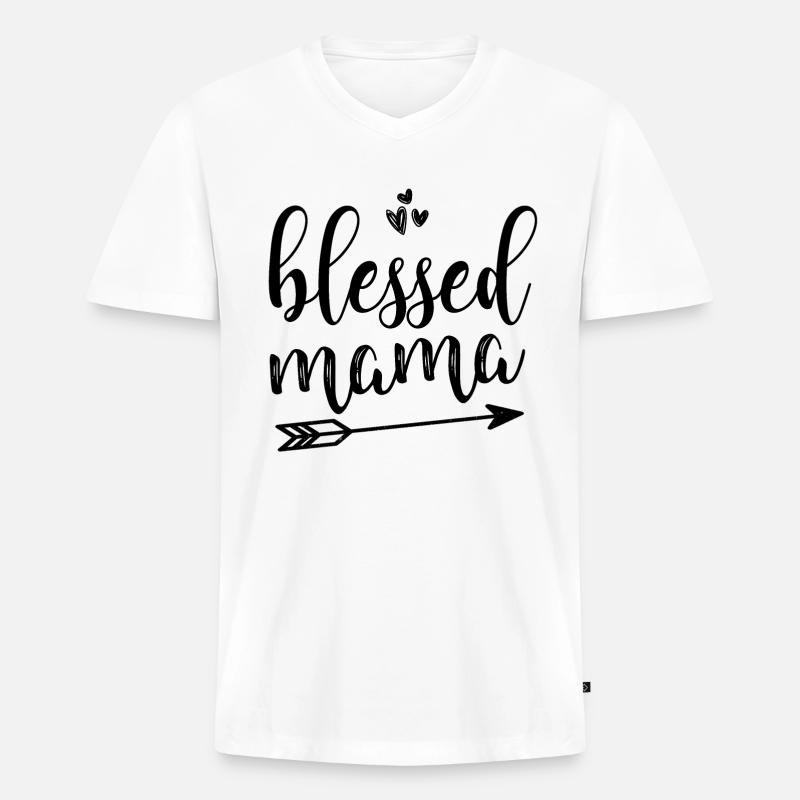 Mutter Mama - Männer Premium Bio T-Shirt mit V-Ausschnitt - Weiß