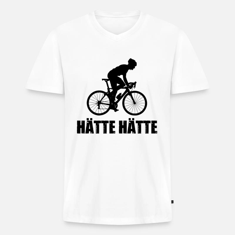 Hatte Hatte 2 - - Männer Premium Bio T-Shirt mit V-Ausschnitt - Weiß