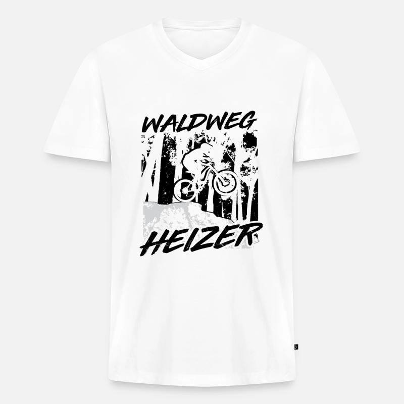 Waldweg Heizer - (f.w) - Männer Premium Bio T-Shirt mit V-Ausschnitt - Weiß