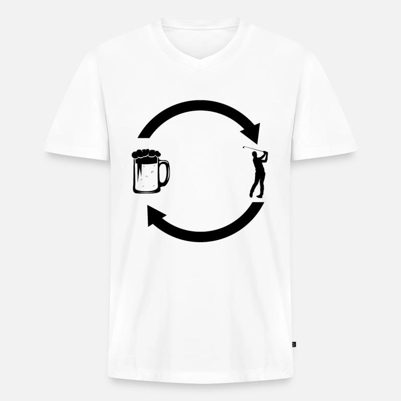 Bier loading Pfeile und Golf - - Männer Premium Bio T-Shirt mit V-Ausschnitt - Weiß