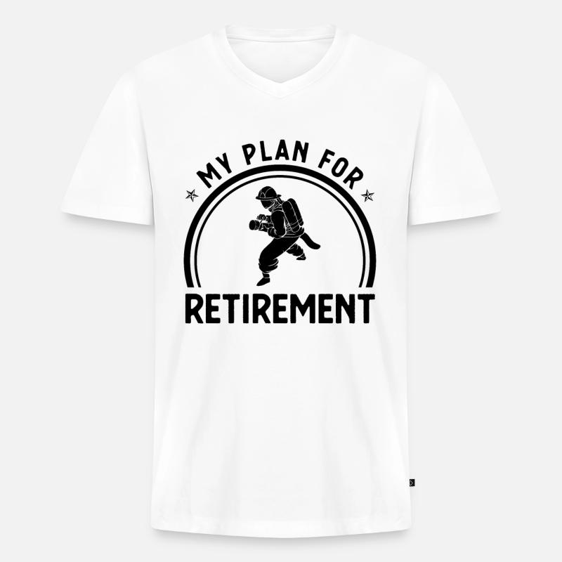 Mein Ruhestandsplan - - Männer Premium Bio T-Shirt mit V-Ausschnitt - Weiß