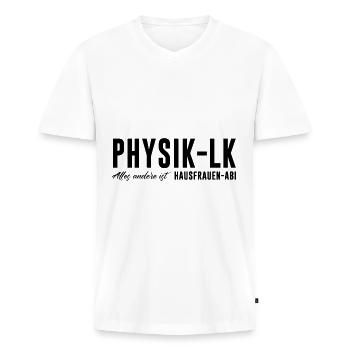 Physique LK Tout le reste est ménagère Abi - T-shirt encolure en V Premium bio Homme - blanc - Devant - Nico (187cm)