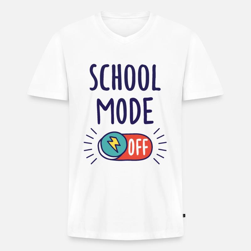 Schule Modus Aus - Männer Premium Bio T-Shirt mit V-Ausschnitt - Weiß