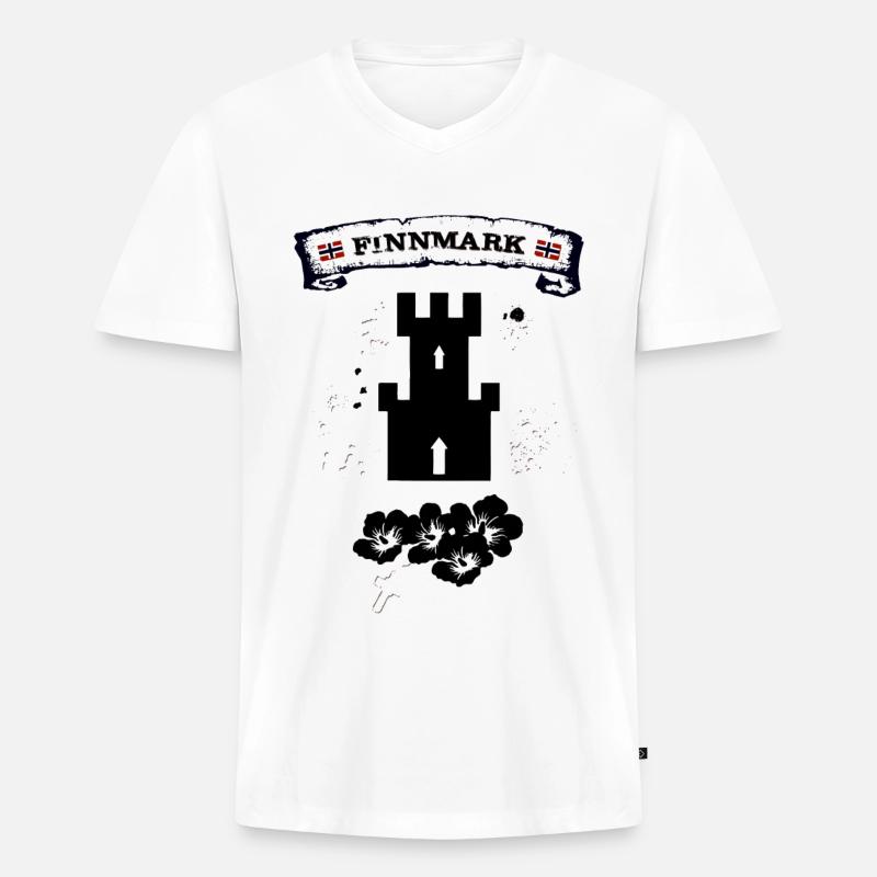 Finnmark - Männer Premium Bio T-Shirt mit V-Ausschnitt - Weiß