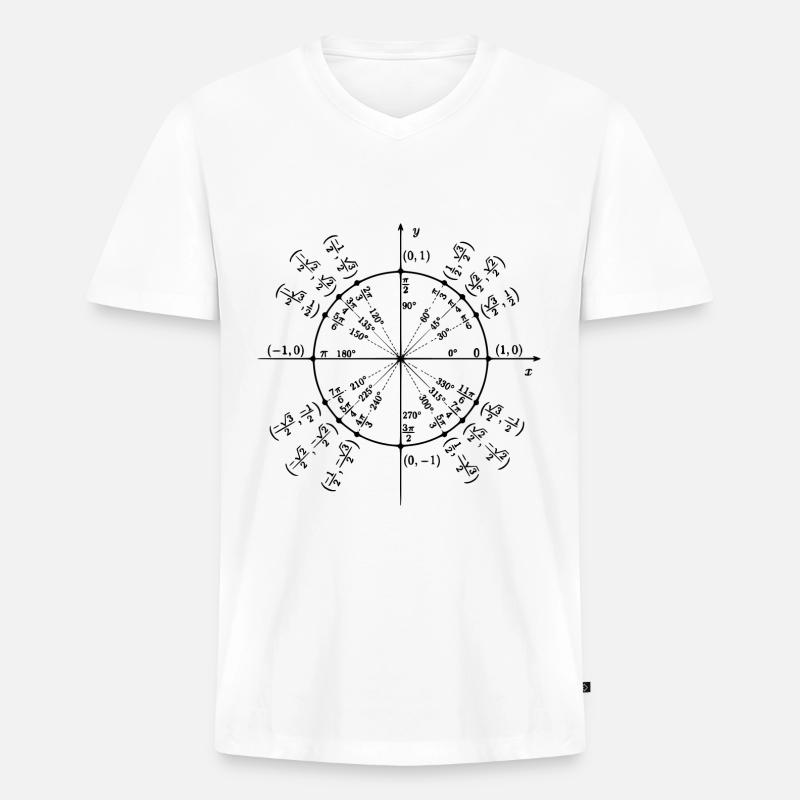 Einheitskreis (Math Art) - Männer Premium Bio T-Shirt mit V-Ausschnitt - Weiß