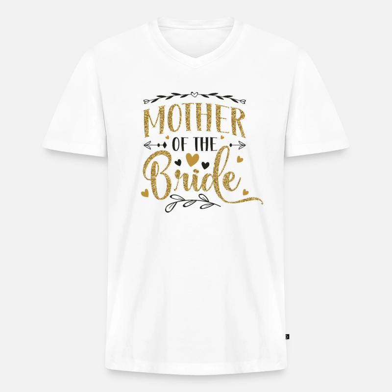 Mutter der Braut - Männer Premium Bio T-Shirt mit V-Ausschnitt - Weiß