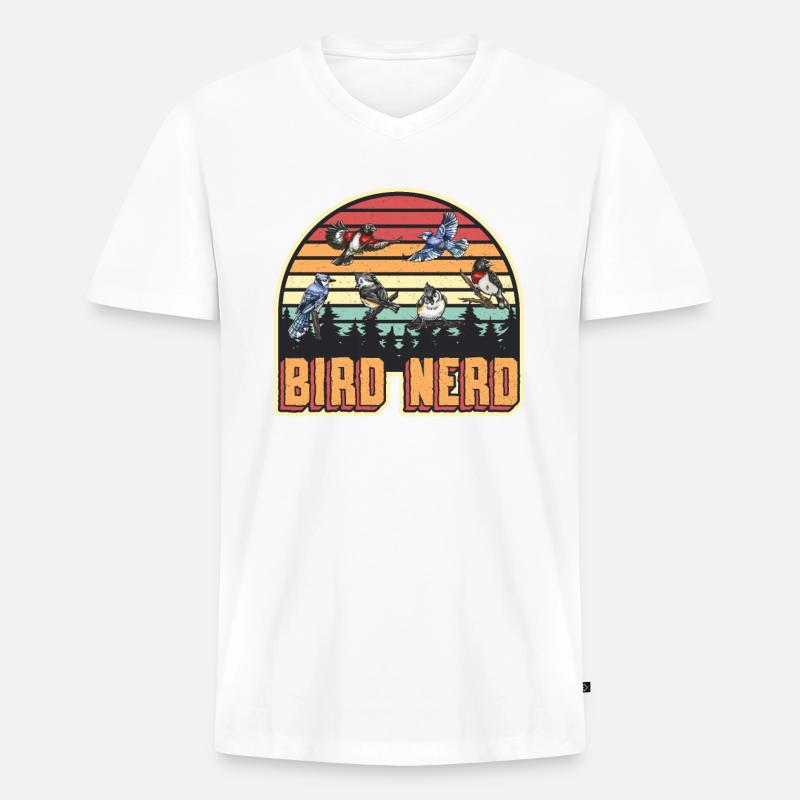 Vogelbeobachtung Nerd - Männer Premium Bio T-Shirt mit V-Ausschnitt - Weiß