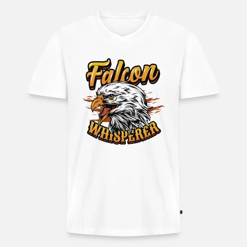 Falkenflüsterer-bussard. - Männer Premium Bio T-Shirt mit V-Ausschnitt - Weiß